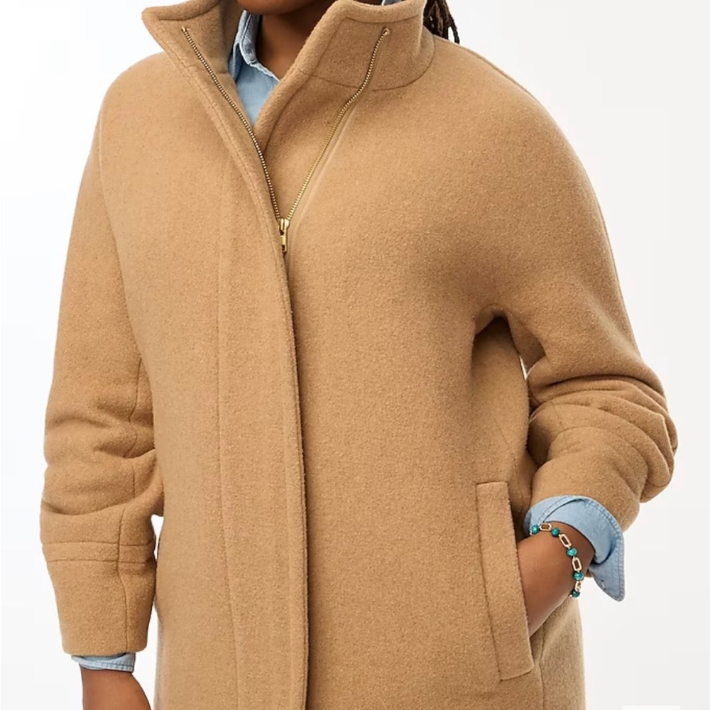 J Crew button neck city coat NWT size 20. hthr acorn color.